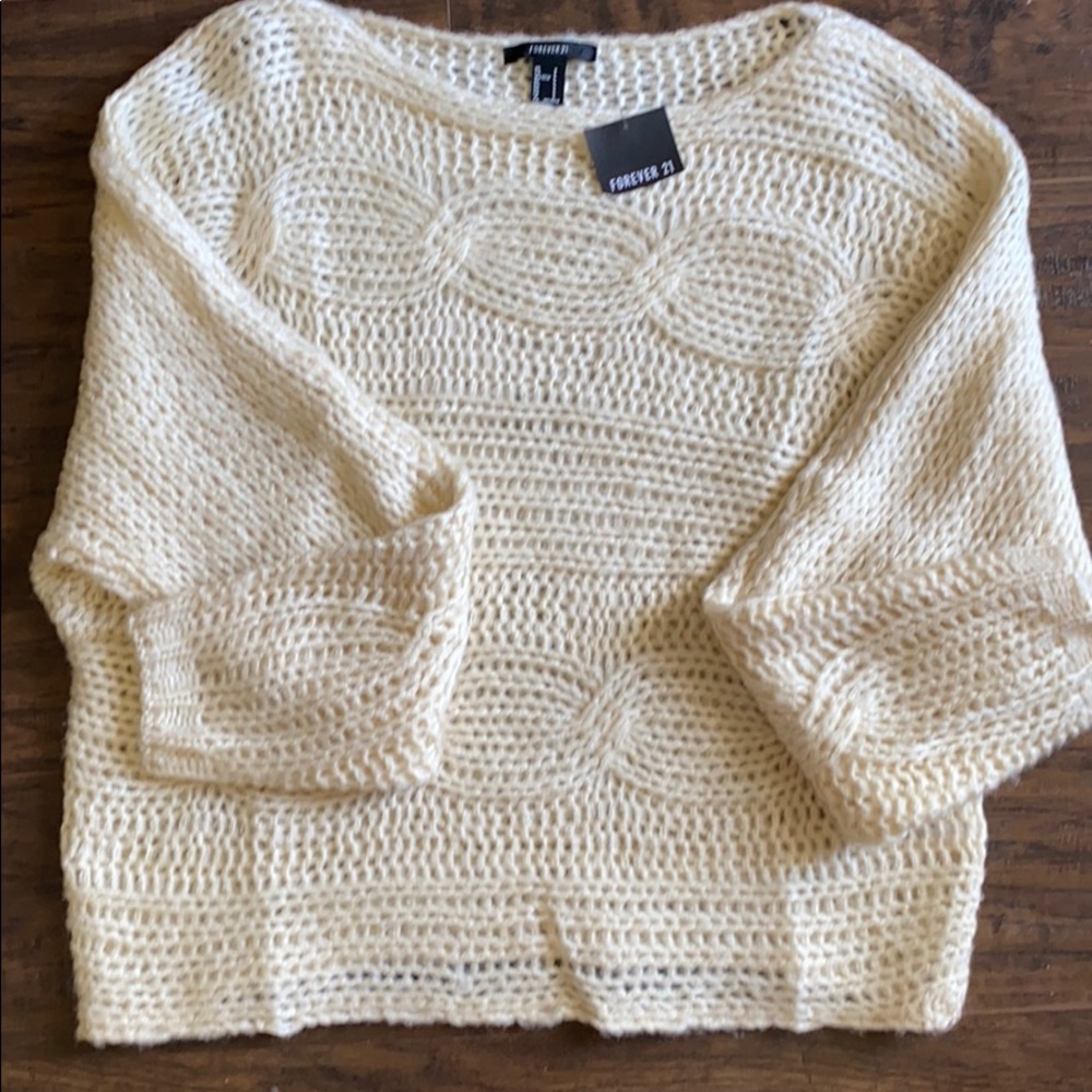 NWT creme knit sweater